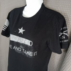 Grunt Style "Come and Take It" T-Shirt Men's Small Black‎ Patriotic Graphic Tee